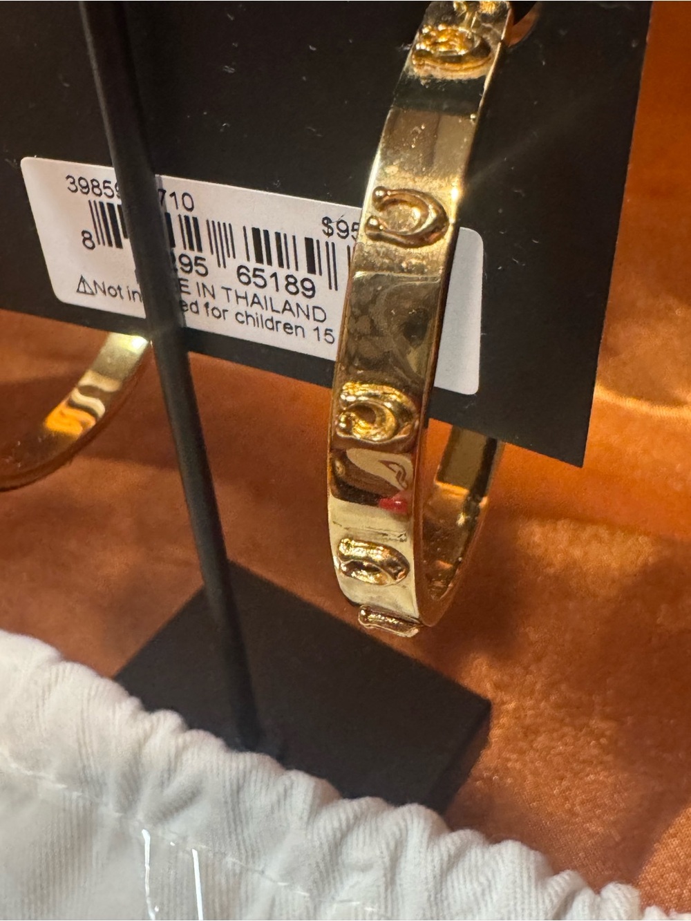 NWT COACH Gold Logo Hoop Earrings Comes with Dusty - Authentic - Picture 5 of 5